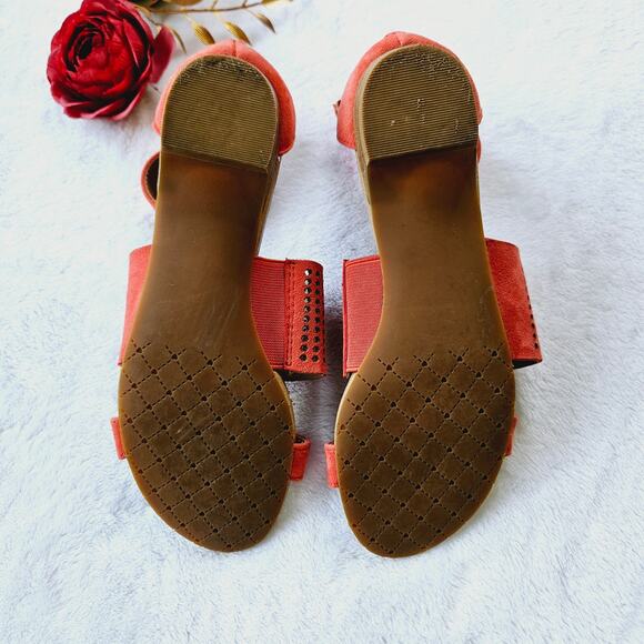 🦃 Isaac Mizrahi Highline United Dance Coral Ankle Strap Sandal Leather 6.5 - Picture 9 of 11